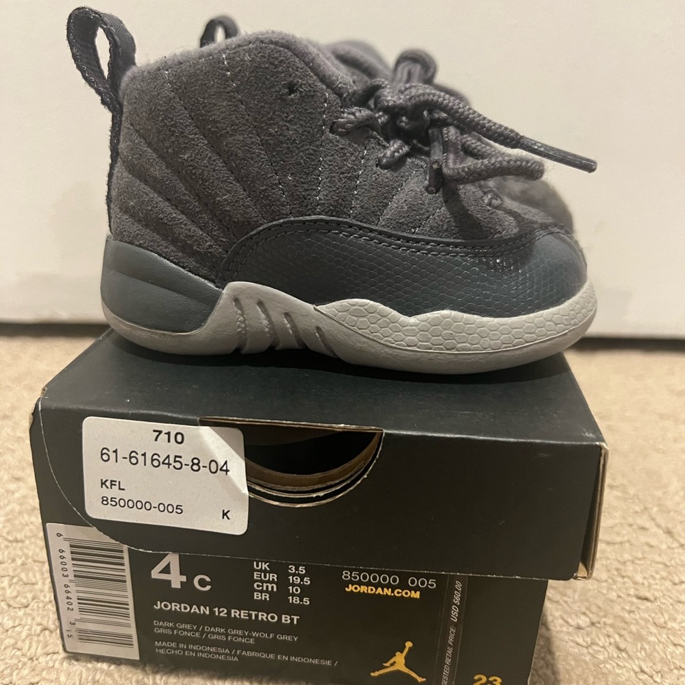 Grey Velvet Jordan 12s